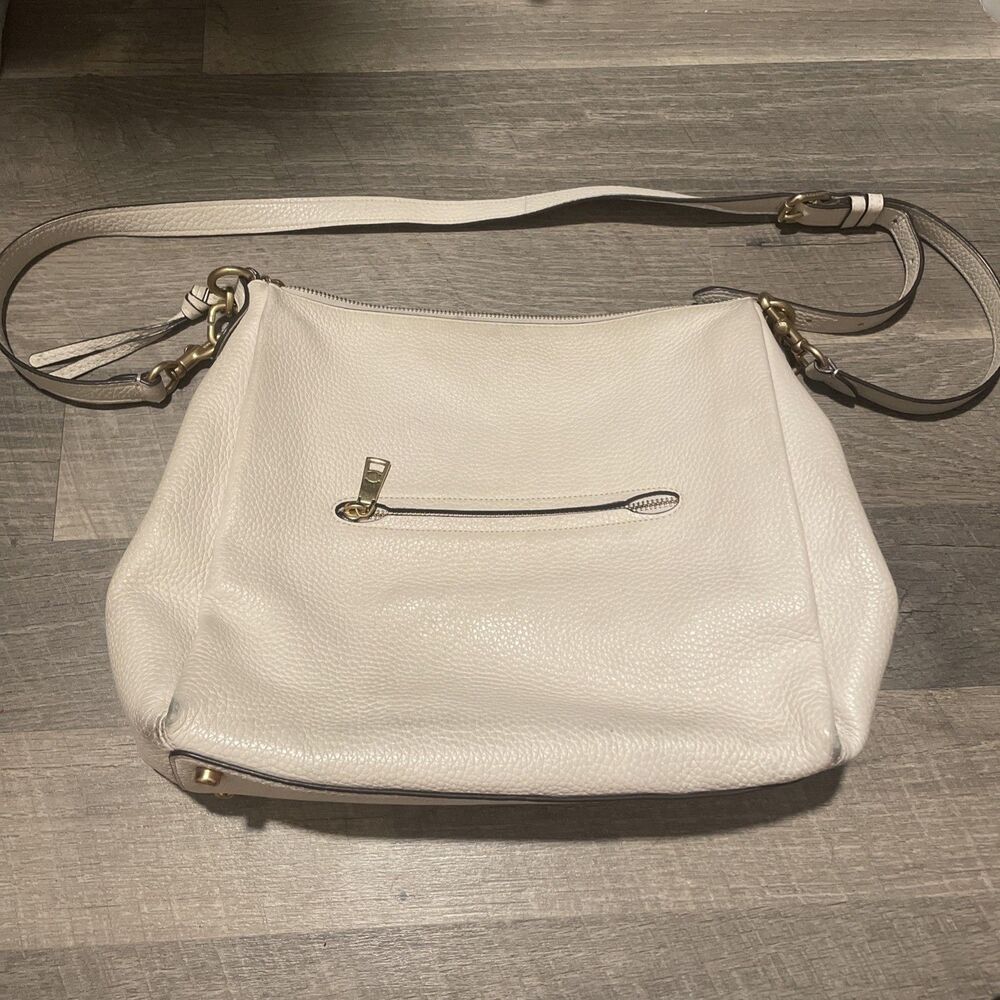 Coach Shay Shoulder Bag Pebble Leather Cream Bone Ivory 93811 Brass